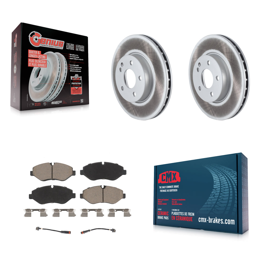 [Front] 2016-2020 Mercedes-Benz Metris Premium Coated Rotors & Ceramic Pads Brake Kit For Max Braking