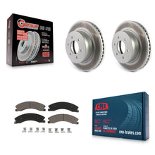 Charger l'image dans la galerie, [Front] 2016-2023 Nissan TITAN XD Premium Coated Rotors &amp; Ceramic Pads Brake Kit For Max Braking
