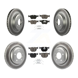 Front Rear Coated Disc Brake Rotors And Ceramic Pad Kit For BMW 330Ci 330i 330xi
