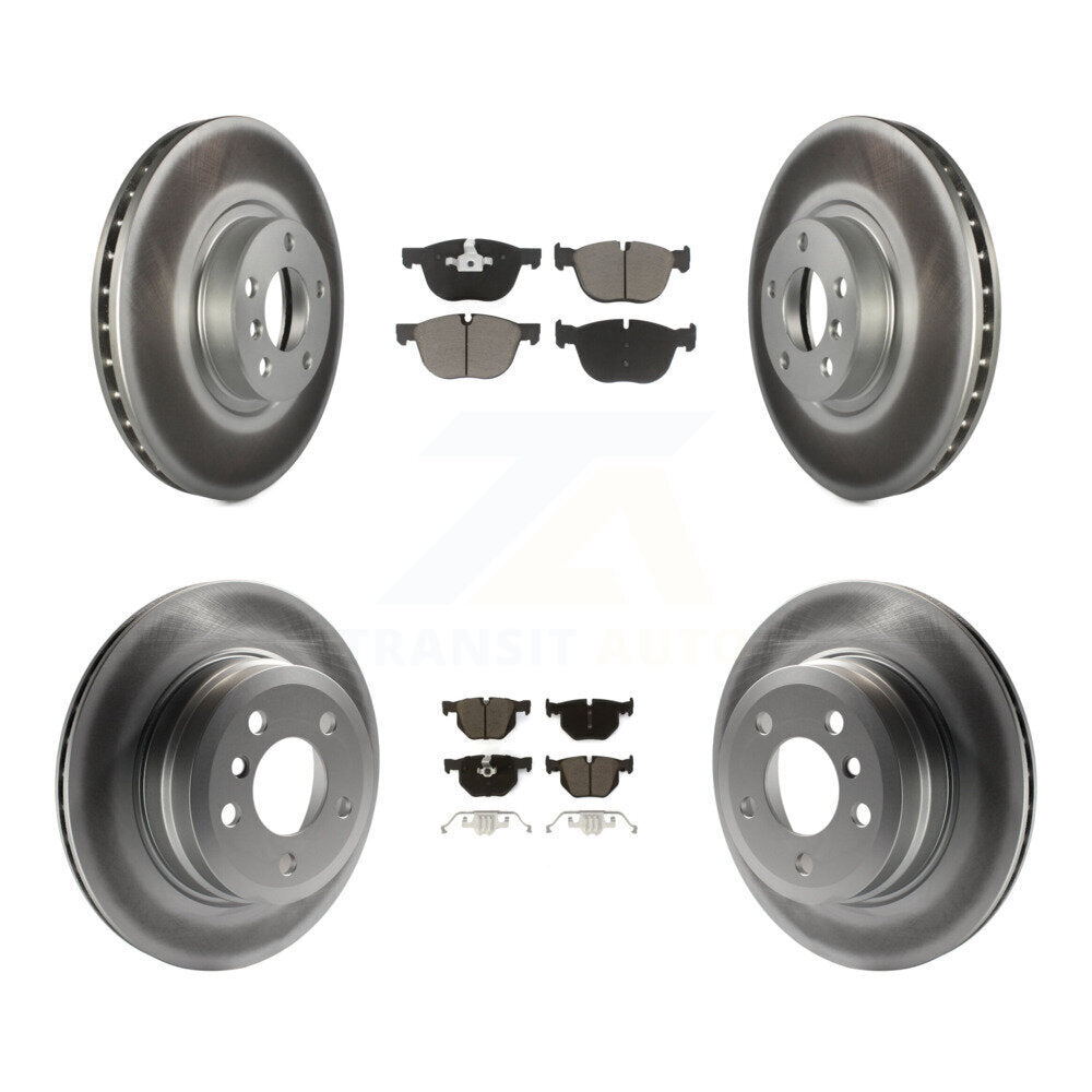Front Rear Coated Disc Brake Rotors And Ceramic Pads Kit For BMW X5 X6