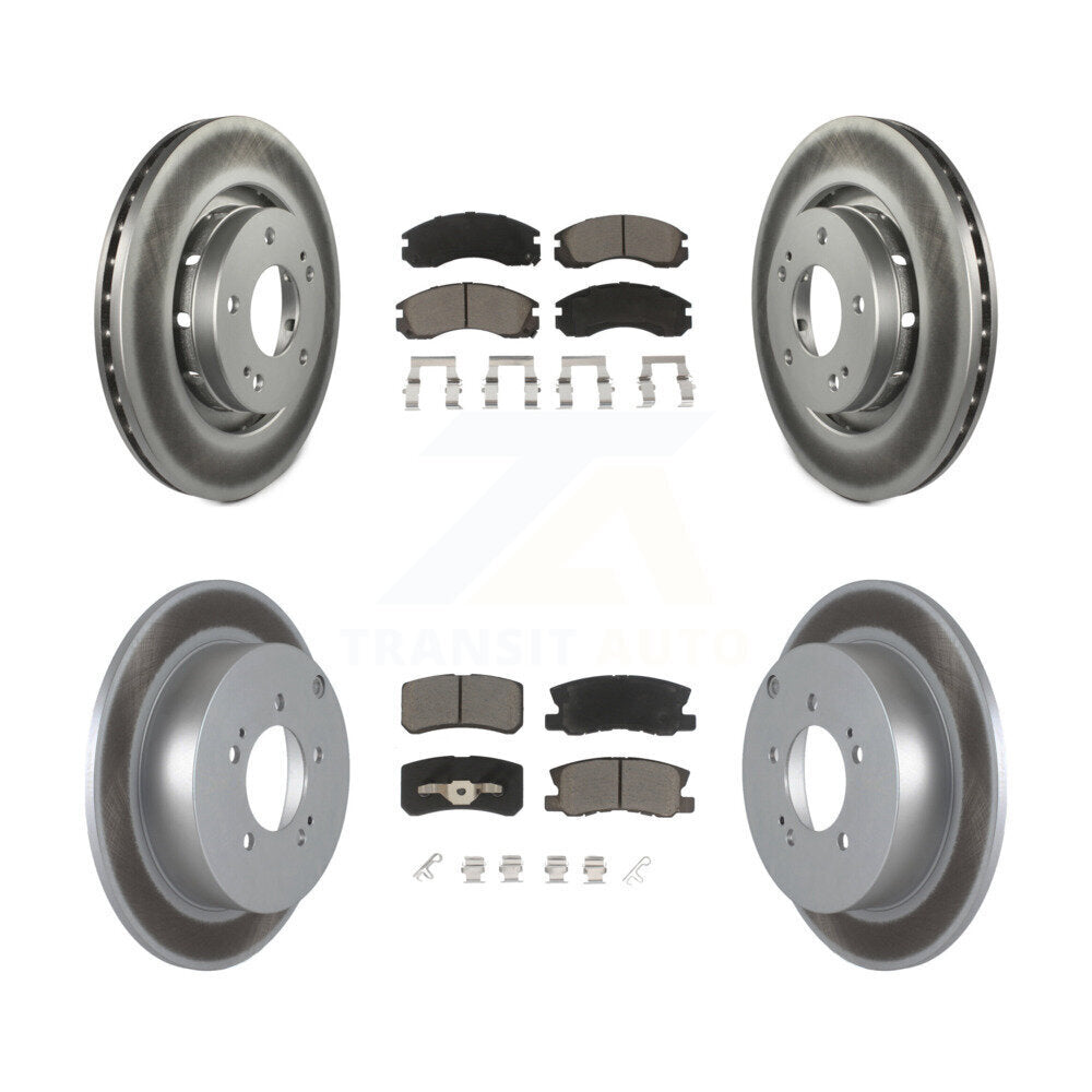 Front Rear Coat Brake Rotors Ceramic Pad Kit For 2009 Mitsubishi Lancer Ralliart