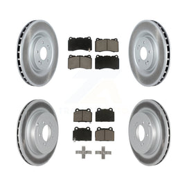 Front Rear Coated Disc Brake Rotors And Ceramic Pads Kit For Mitsubishi Lancer