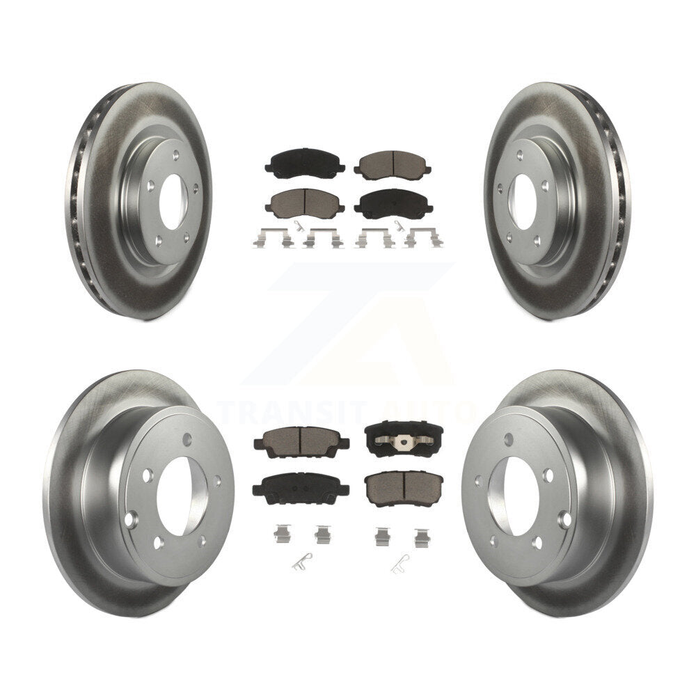 Front Rear Coated Brake Rotor Ceramic Pad Kit For Jeep Patriot Dodge Compass 200