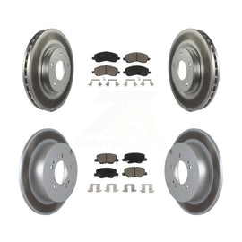 Front Rear Coated Brake Rotor Ceramic Pad Kit For 2013 Mitsubishi Outlander 3.0L