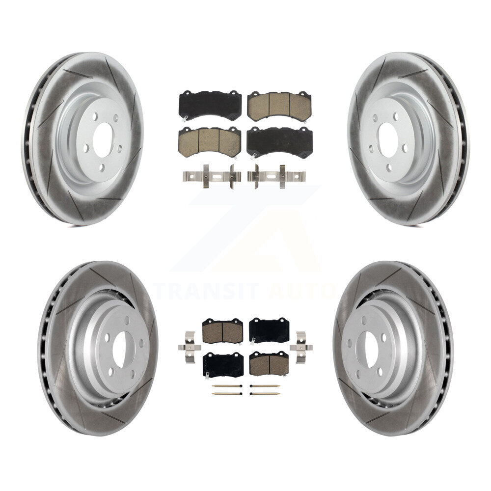 Front Rear Coated Disc Brake Rotors Ceramic Pad Kit For Dodge Challenger Charger