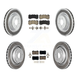 Front Rear Coated Disc Brake Rotors Ceramic Pad Kit For Dodge Challenger Charger
