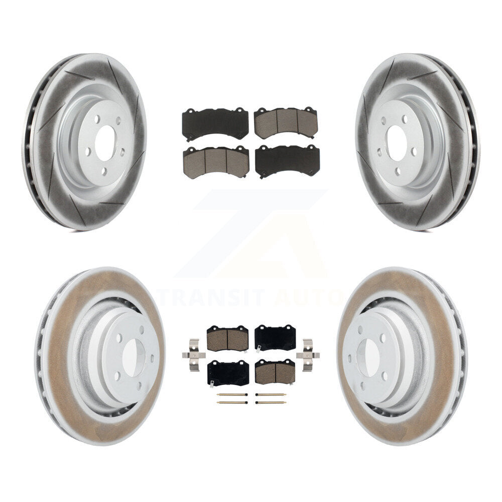 Front Rear Coated Disc Brake Rotors Ceramic Pad Kit For Dodge Challenger Charger