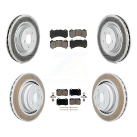 Front Rear Coated Disc Brake Rotors Ceramic Pad Kit For Dodge Challenger Charger