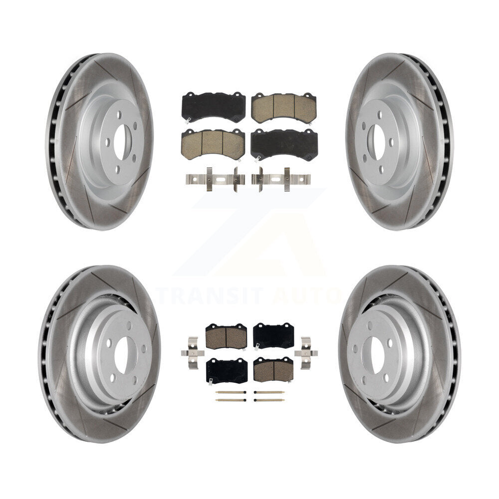 Front Rear Coated Disc Brake Rotors Ceramic Pad Kit For Dodge Challenger Charger