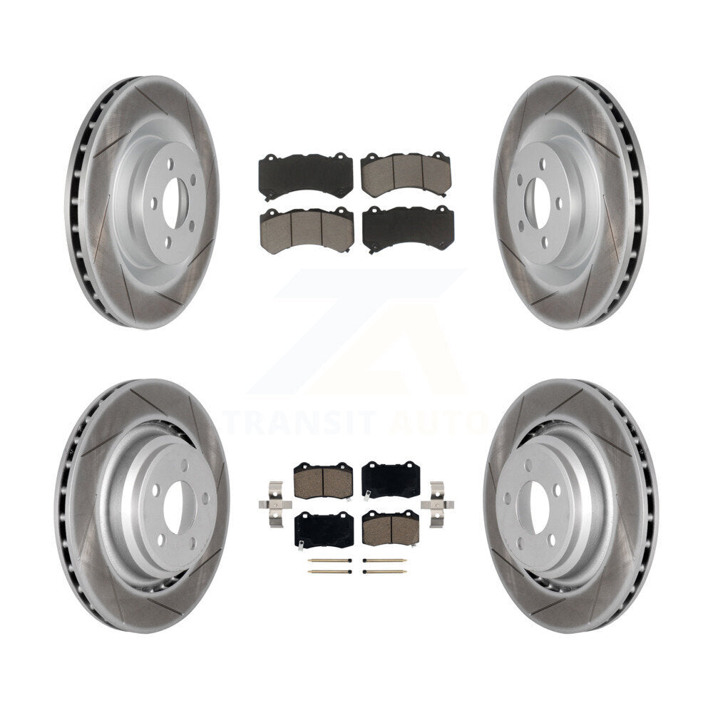 Front Rear Coated Disc Brake Rotors Ceramic Pad Kit For Dodge Challenger Charger
