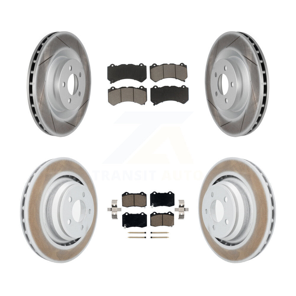 Front Rear Coated Disc Brake Rotors Ceramic Pad Kit For Dodge Challenger Charger