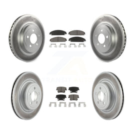 Front Rear Coated Disc Brake Rotors And Ceramic Pads Kit For Dodge Charger