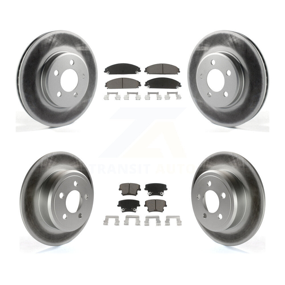 Front Rear Coat Brake Rotor Ceramic Pad Kit For 19-21 Chrysler 300 RWD with 5.7L
