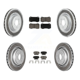 Front Rear Coated Disc Brake Rotors And Ceramic Pads Kit For Dodge Charger