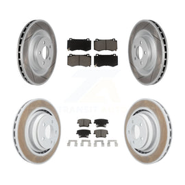 Front Rear Coated Disc Brake Rotors And Ceramic Pads Kit For Dodge Charger