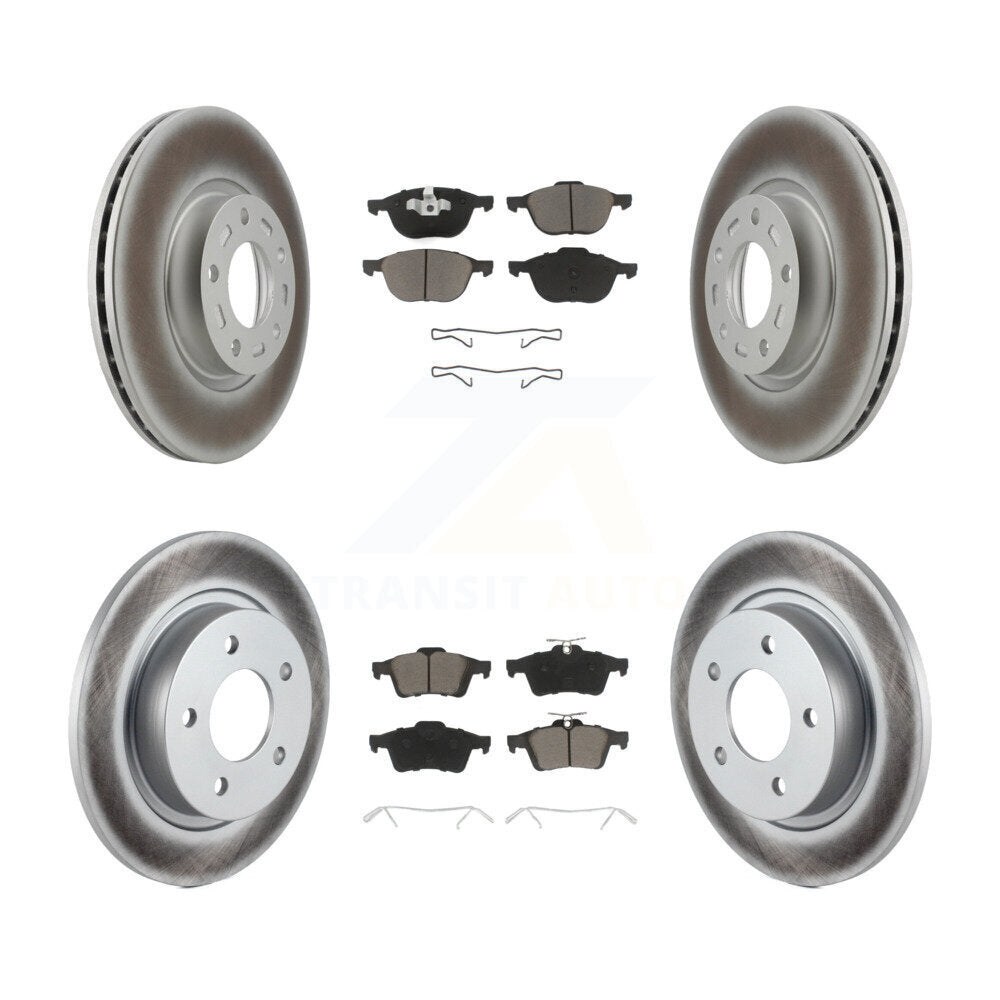 Front Rear Coated Disc Brake Rotors And Ceramic Pads Kit For Mazda 3 Sport