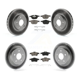 Front Rear Coated Disc Brake Rotors And Ceramic Pads Kit For Ford Focus