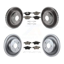 Front Rear Coated Disc Brake Rotors And Ceramic Pads Kit For Ford C-Max