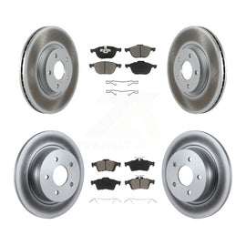 Front Rear Coated Disc Brake Rotors And Ceramic Pads Kit For Ford Escape C-Max