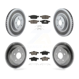 Front Rear Coated Disc Brake Rotors And Ceramic Pads Kit For Ford Focus ST