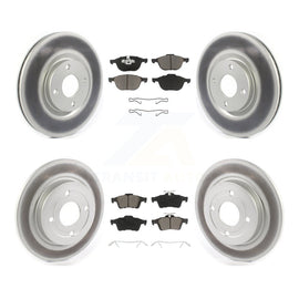 [Front+Rear] 2018-2022 Ford EcoSport AWD Premium Coated Rotors & Ceramic Pads Brake Kit For Max Braking