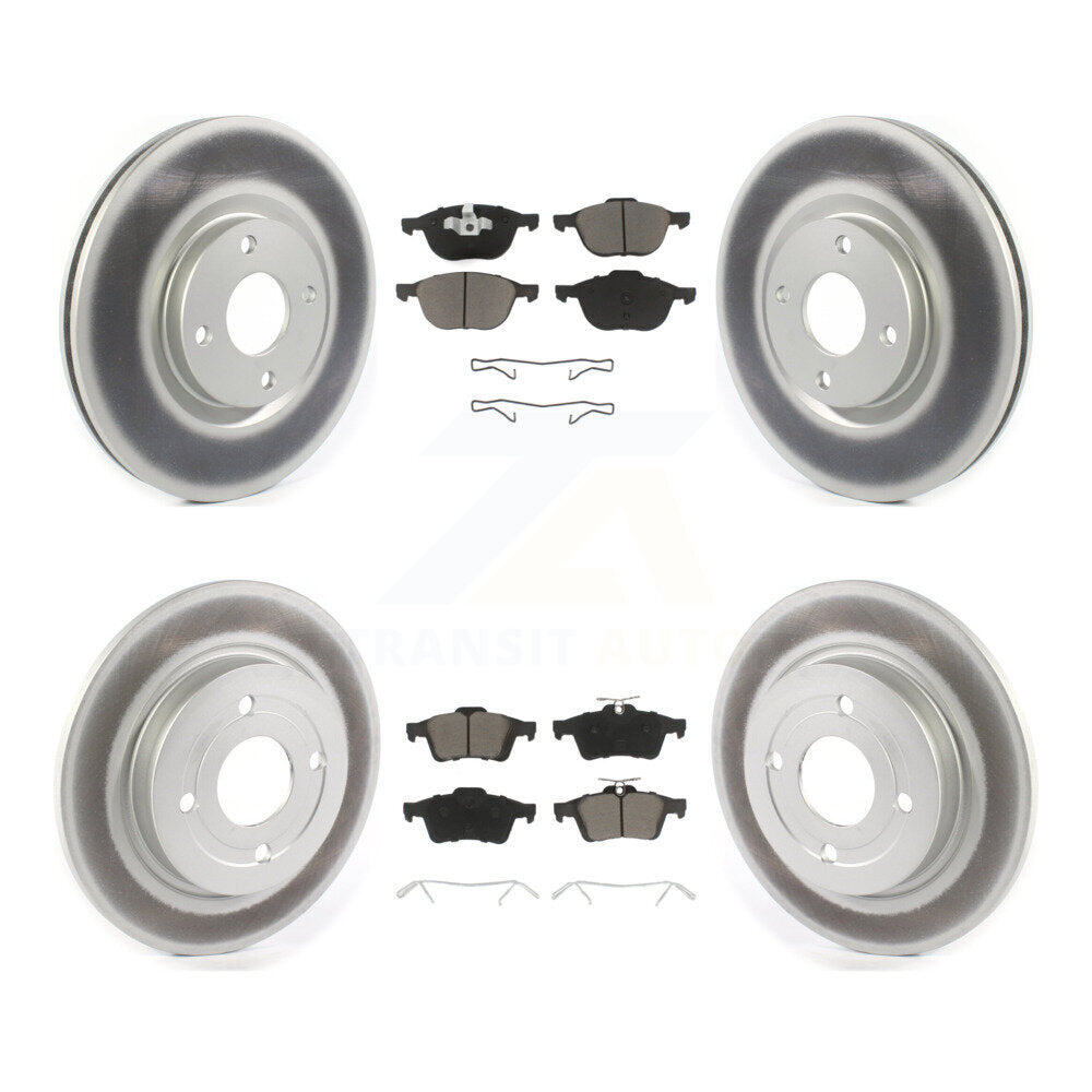 [Front+Rear] 2018-2022 Ford EcoSport AWD Premium Coated Rotors & Ceramic Pads Brake Kit For Max Braking