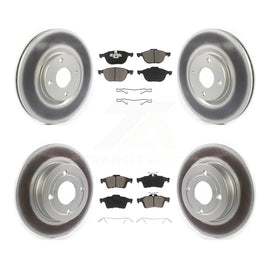 [Front+Rear] 2018-2021 Ford EcoSport FWD Premium Coated Rotors & Ceramic Pads Brake Kit For Max Braking