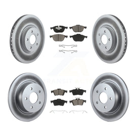 Front Rear Coated Disc Brake Rotors And Ceramic Pad Kit For Ford Transit Connect