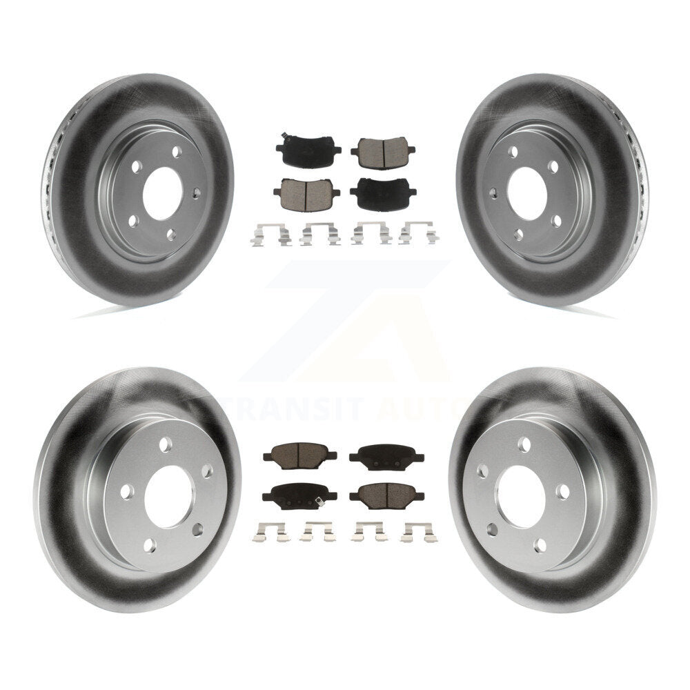 Front Rear Coat Brake Rotors Ceramic Pad Kit For Chevrolet Cobalt Saturn Ion HHR