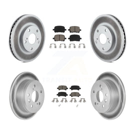 Front Rear Coated Disc Brake Rotors And Ceramic Pads Kit For Toyota Camry Solara