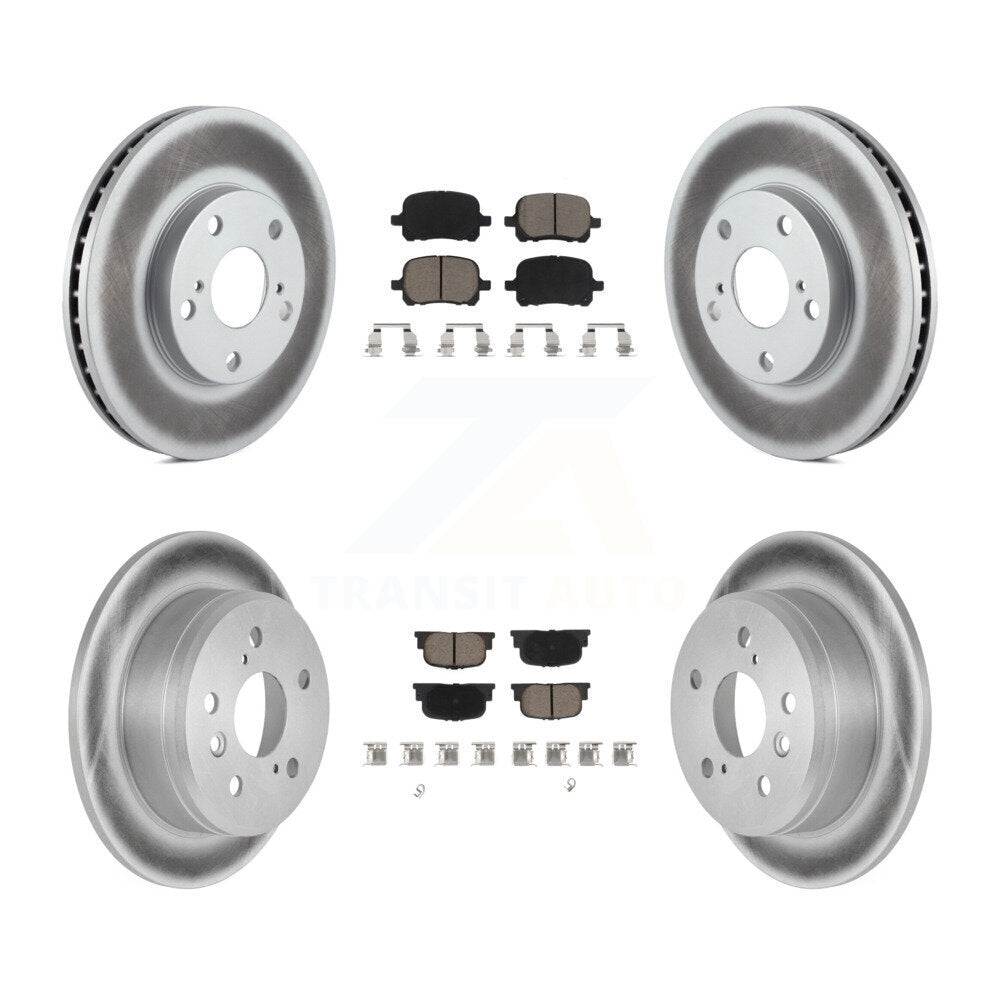 Front Rear Coated Disc Brake Rotors Ceramic Pad Kit For Toyota Camry Lexus ES300