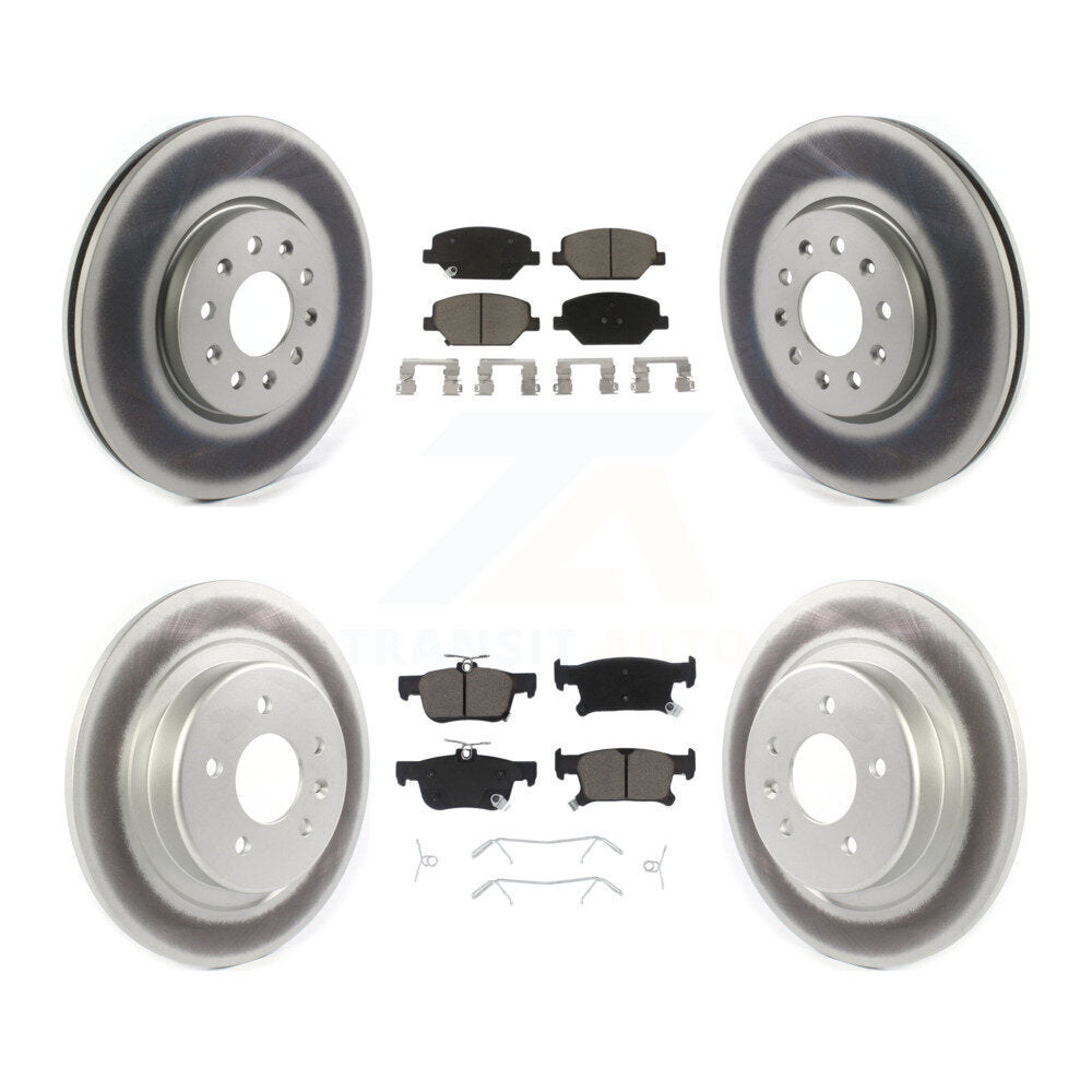 Front Rear Coated Disc Brake Rotors And Ceramic Pads Kit For Buick Envision