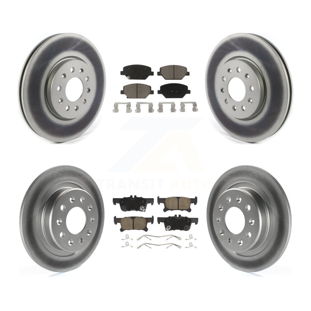 Front Rear Coated Disc Brake Rotors And Ceramic Pads Kit For Buick Envision