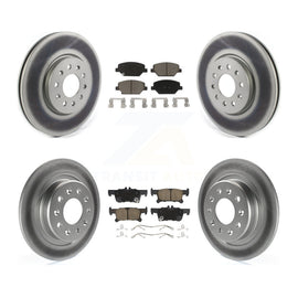 Front Rear Coated Disc Brake Rotors And Ceramic Pads Kit For Buick Envision