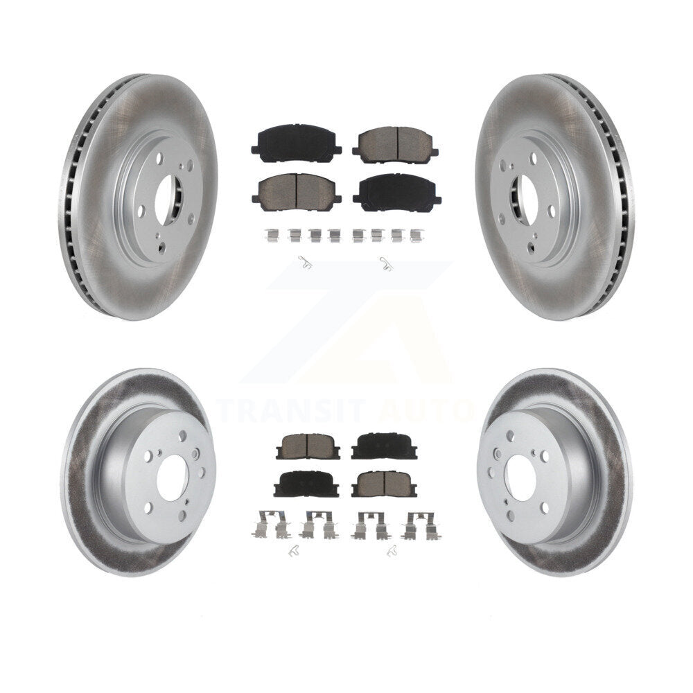 [Front+Rear] 01-03 Toyota Highlander AWD Premium Coated Rotors & Ceramic Pads Brake Kit For Max Braking