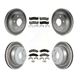 Front Rear Coat Brake Rotors Ceramic Pad Kit For Chevrolet Silverado 1500 GMC XL