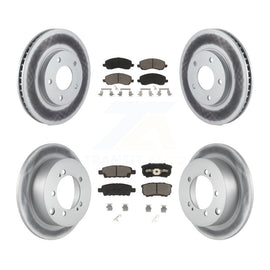 Front Rear Coated Disc Brake Rotors And Ceramic Pads Kit For Mitsubishi Lancer
