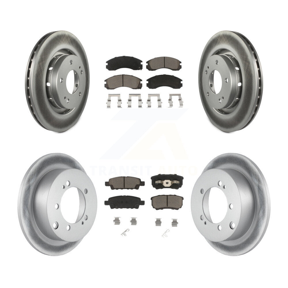 [Front+Rear] 2005-2006 Mitsubishi Outlander Premium Coated Rotors & Ceramic Pads Brake Kit For Max Braking
