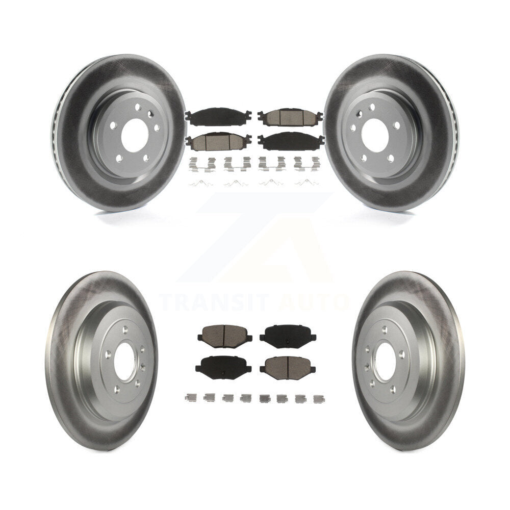 Front Rear Coated Brake Rotors Ceramic Pad Kit For Ford Explorer Taurus Flex MKT