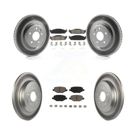 Front Rear Coated Brake Rotors Ceramic Pad Kit For Ford Explorer Taurus Flex MKT