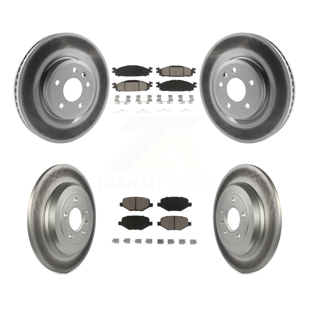 Front Rear Coated Brake Rotors Ceramic Pad Kit For Ford Explorer Taurus Flex MKT
