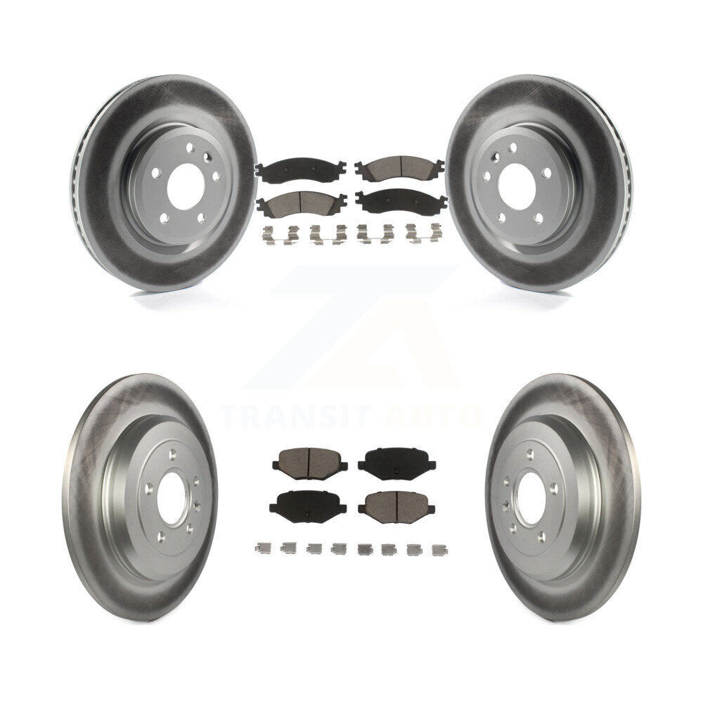 [Front+Rear] 2010-2012 Ford Taurus SHO Premium Coated Rotors & Ceramic Pads Brake Kit For Max Braking