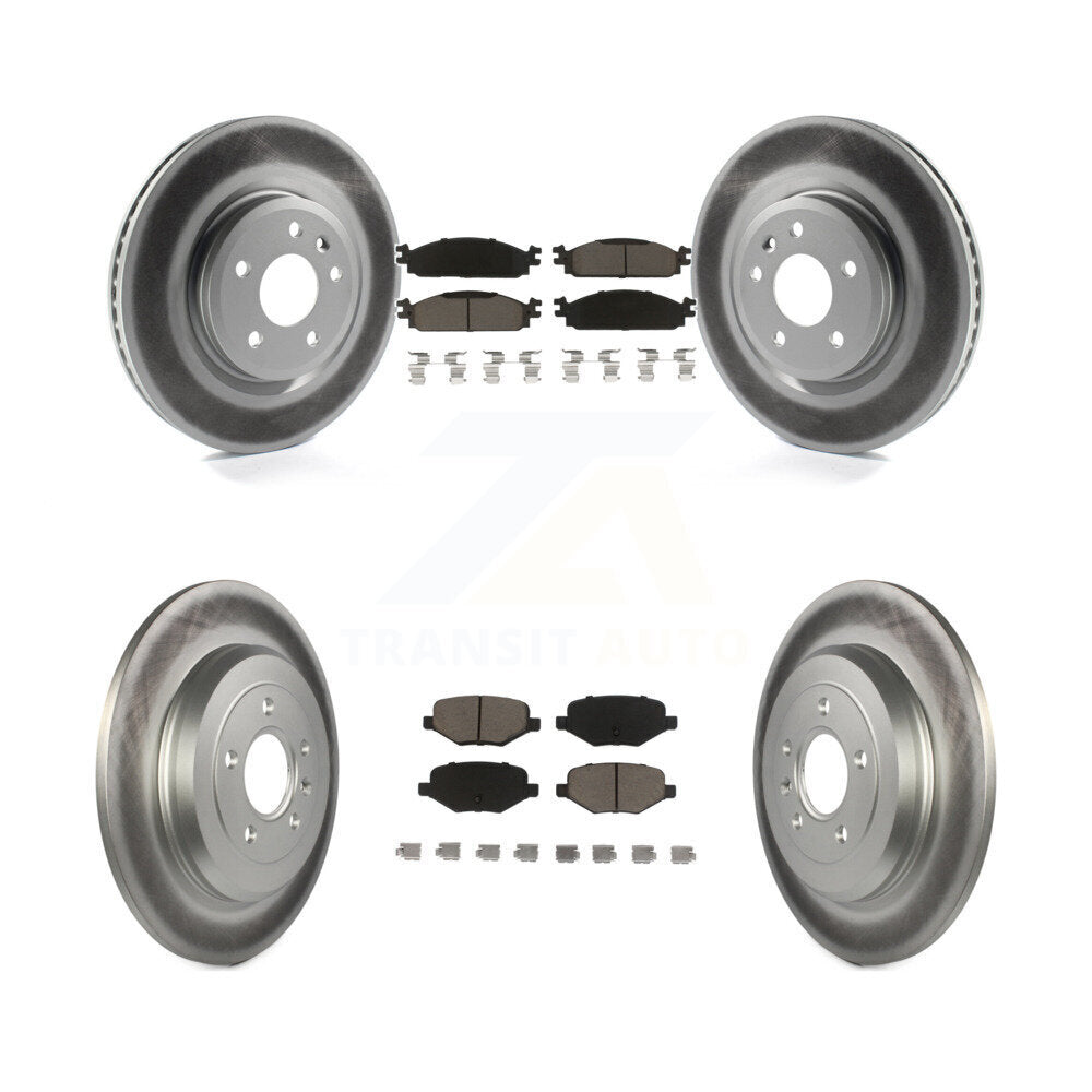 [Front+Rear] 2009-2010 Lincoln MKS Premium Coated Rotors & Ceramic Pads Brake Kit For Max Braking