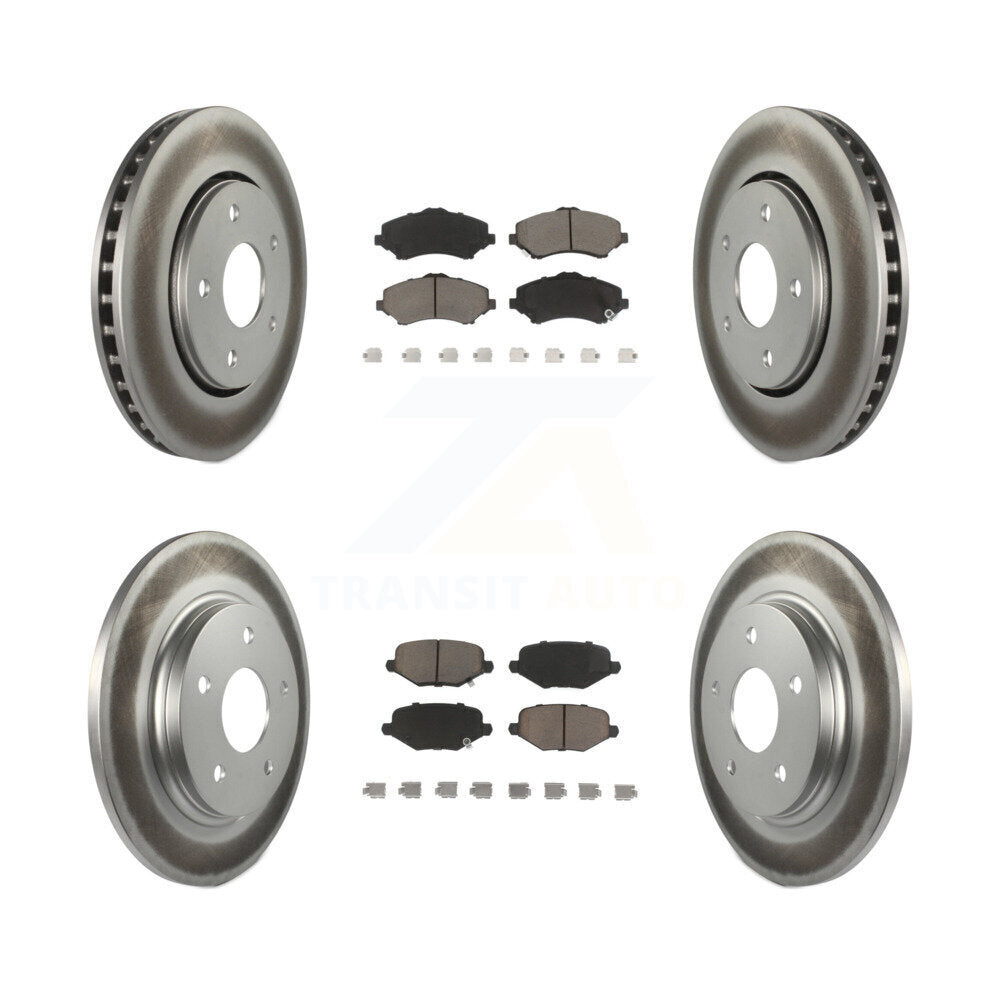 Front Rear Coated Brake Rotor Ceramic Pad Kit For Dodge Grand Caravan Chrysler &