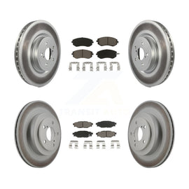 Front Rear Coated Disc Brake Rotors And Ceramic Pads Kit For Subaru Legacy