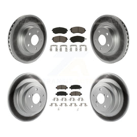 Front Rear Coated Disc Brake Rotors And Ceramic Pads Kit For Subaru Legacy