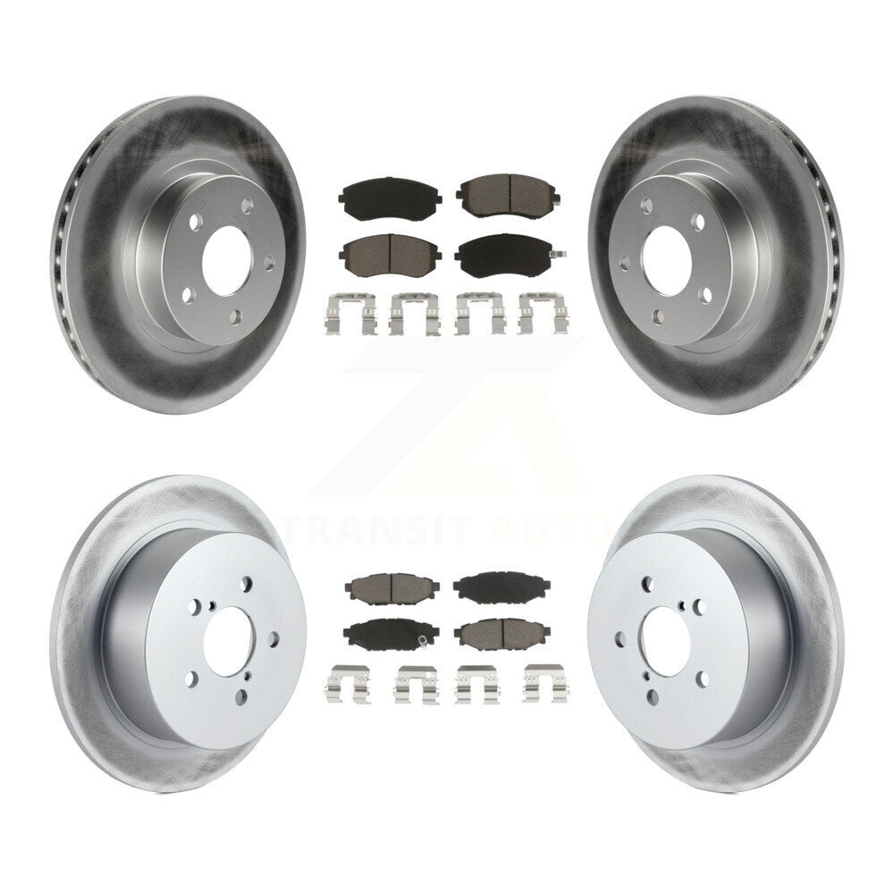 [Front+Rear] 2005 Subaru Legacy i/Limited Premium Coated Rotors & Ceramic Pads Brake Kit For Max Braking