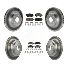 Front Rear Coated Brake Rotor & Ceramic Pad Kit For Subaru Impreza Outback RS TS