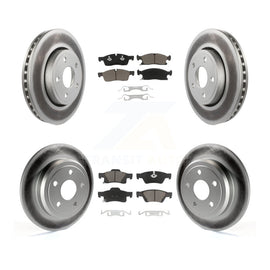 Front Rear Coated Disc Brake Rotors And Ceramic Pads Kit For Dodge Durango