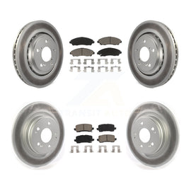 Front Rear Coated Disc Brake Rotors And Ceramic Pads Kit For Acura MDX